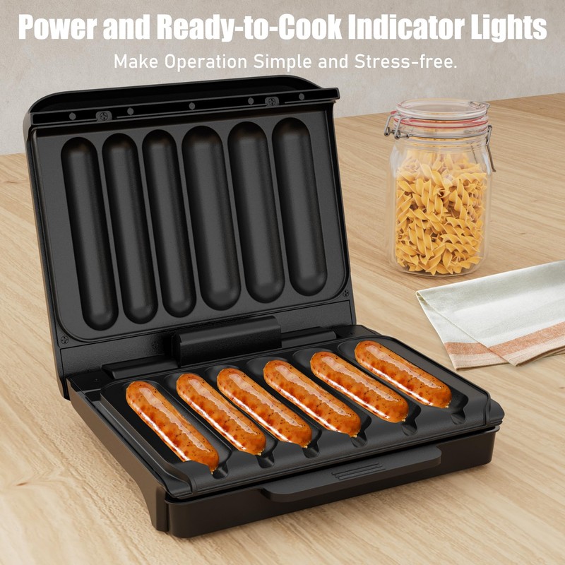 KEINVE Hot Dogs Machine, Electric Grill with Oil Drip Tray,