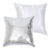 Eternal Beauty Silver 2 PCS Square Sequin Cushion Covers 18