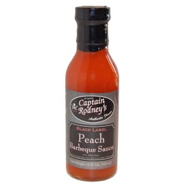Captain Rodney's Black Label Peach BBQ Sauce - 12 Fl Oz