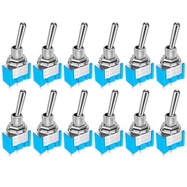 KILIGEN 12pcs SPST 6A/125VAC, 3A/250VAC Mini Toggle Switch Miniature On/Off Switch 2 Terminal 2 Position DIY Car Dashboard Dashboard Electronics MTS-101