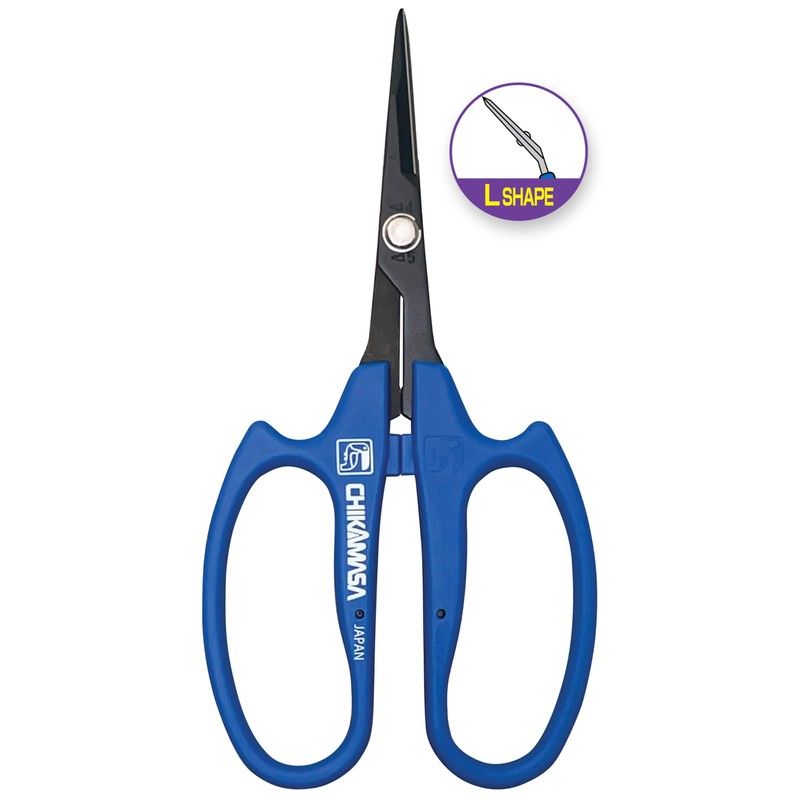 CHIKAMASA B-600SLUFB, The Precise Specialty Trimming Scissors, S/S L-Shape Blade,