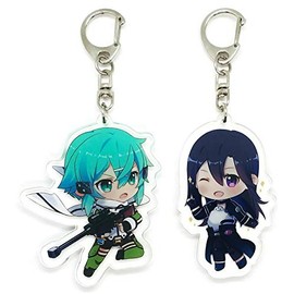 EBTY DREAMS Inc. - Set of 2 Sword Art Online (SAO) Acrylic Keychain Kirito (Kirigaya Kazuto), Sinon (Asada Shino) v1