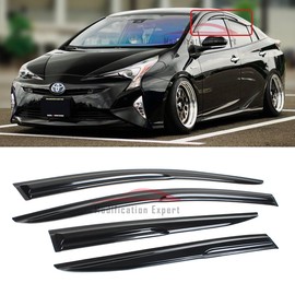 Fits for 2016-2022 Toyota Prius JDM 3D Wavy Mugen Style Window Visor Rain Guards Deflectors