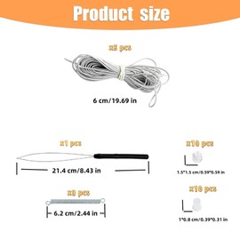 WADY RV Pleated Shade Repair Kit, Camper Van Window Shades Blind String Repair Replacement Kit for Trailer Pleated Shade, RV Blinds Maintenance Kit, Cords, Cord Retainers, Bushings, Springs (Black)