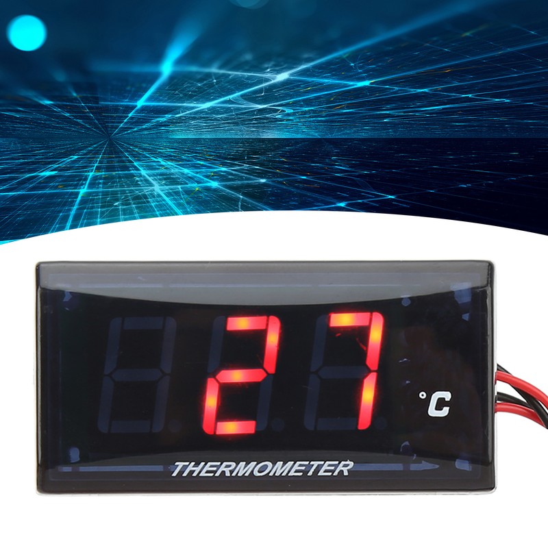 Motorcycle Digital Water Temperature Gauge Ultra Thin DC 12V LCD
