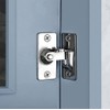 Small Barn Door Bathroom Lock Flip Pocket Door Lock Screen Door Stopper Lock Hook Eye Lock Bi-Fold Door Lock (Silver)