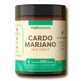 VITAL BOTANICS - Suplemento Alimenticio - Cardo Mariano, Cúrcuma y Moringa - 200 Cápsulas de 500 mg - Multivitamínico Natural - 6 Meses de Suministro - Libre de Gluten y Aditivos