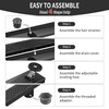 BAUNVB Linear Shower Drain 36 Inch Rectangular, Professional Black 304