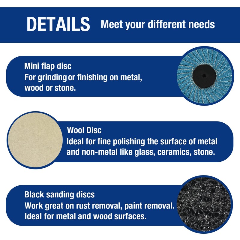 WORKPRO 101-pieces Sanding Discs Set, 2 inch Discs with 1/4