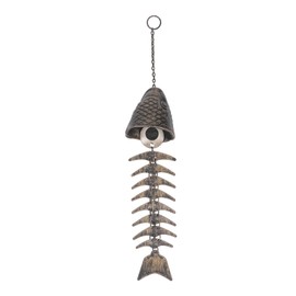 Fishbone Wind Chimes Relaxation Sound Beautiful Melody Iron Hanging Ornament for Home Decoration