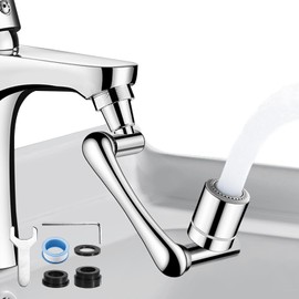 1440° Rotating Tap Attachment Swivel Tap Extension for Kitchen/Bathroom Face/Eyewash, Tap Extension, Water Saving Aerator Made of Solid Brass -2 Modes