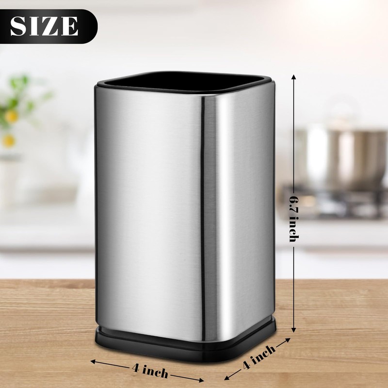 BEWOS Stainless Steel Utensil Holder, Kitchen Utensil Holder for Organizing