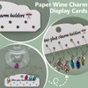 BENECREAT 60 Pcs Paper Wine Glass Charm Holder, White Wine