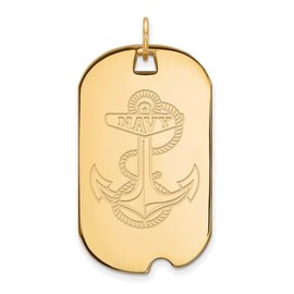 Navy Large (3/4 Inch) Dog Tag (Gold Plated)