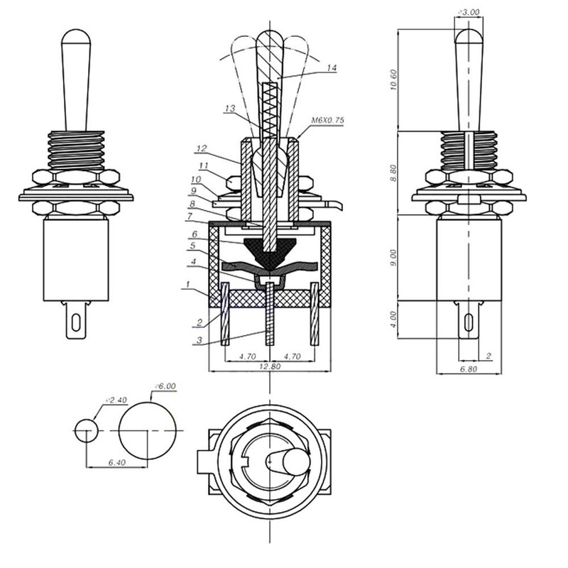 CESFONJER 15pcs SPDT Mini Micro Toggle Switch, On/On 3 Pin