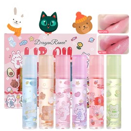 Ninnyi 6 PCS Lip Gloss Sets for Teenage Girls, Mini Fruit Lipgloss Pack for kids, Long Lasting Lip Glow Balm Lip Care