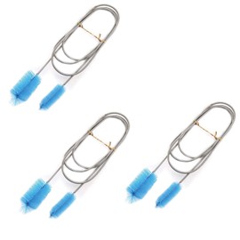 Aquarium Flexible Drain Brush, Flexible Double Ended Bristles Stainless Steel Kitchen Drain Tube Cleaning Brushes Sink Fridge Skinny Pipe Drain Dredge Cleaning Tool 3PCS