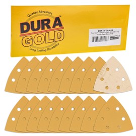 Dura-Gold Premium Triangle Oscillating Mouse Sanding Sheets - 2000 Grit (Box of 18) - 6 Hole Pattern Hook & Loop Triangular Shaped Mouse Sander Discs - Aluminum Oxide Abrasive Sandpaper - Woodworking