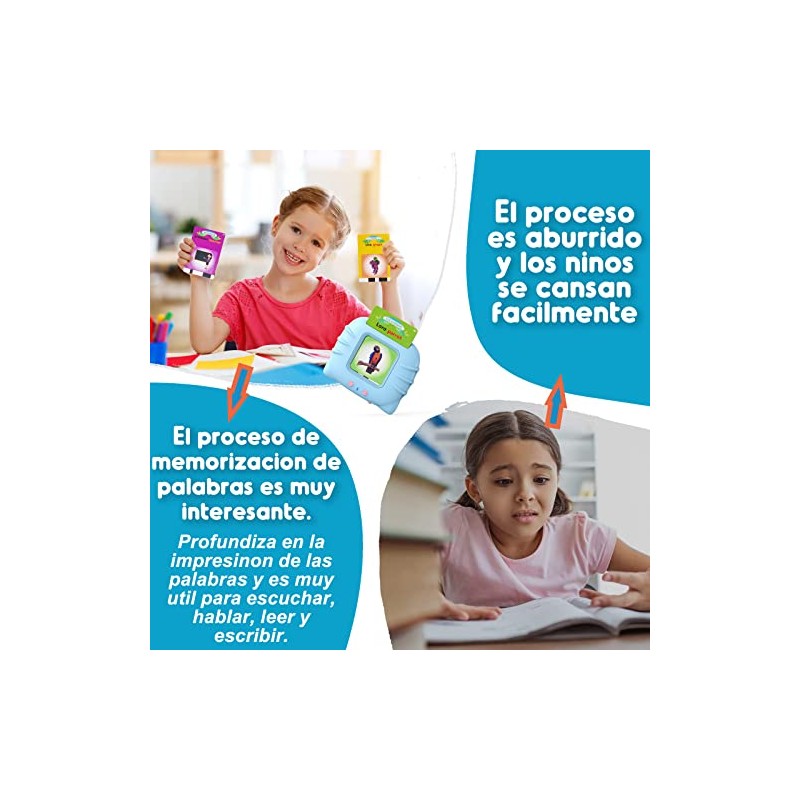 Juguetes de Aprendizaje con Tarjetas Flash Parlantes, Lectura Bilingüe en