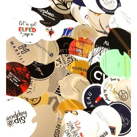 Selection of Colorfully Printed Wine Disc Pourer Bundles that will stop the drop (48)