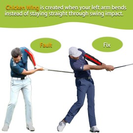 JUNNEE Golf Swing Trainer Elbow Brace, Turn and Straight Arm Golf Swing Trainer, Perfect for Guide Golf Chicken Wing Fix Corrector, Keep Your Leading Arm Straight in The Backswing