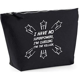Hippowarehouse I have no superpowers. I'm guessing I'm the villain printed make up cosmetic wash bag 18x19x9cm