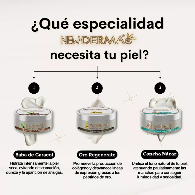 New Derma Crema Corporal Oro 14k Máximo Colageno 400 Ml