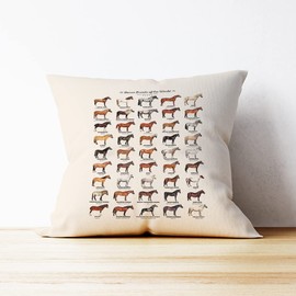Mancheng-zi Horse Pillow,Horse Pillow Covers 18x18, Horse Decor，Horse Pillow for Girls,Horse Decor Linen Cushion Cover for Bedroom Girls Room,Horse Room Decor,Horse Decor for Girls Room