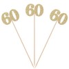Pack of 10 Gold Glitter 60th Birthday Centerpiece Sticks Number