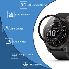 SeNool Screen Protector Compatible with Garmin Fenix 7s/Fenix 7S Solar 42 mm [Pack of 2], 3D Full Coverage Screen Protector, [Anti-Scratch] Screen Protector Compatible with Garmin Fenix 7s/Fenix 7S