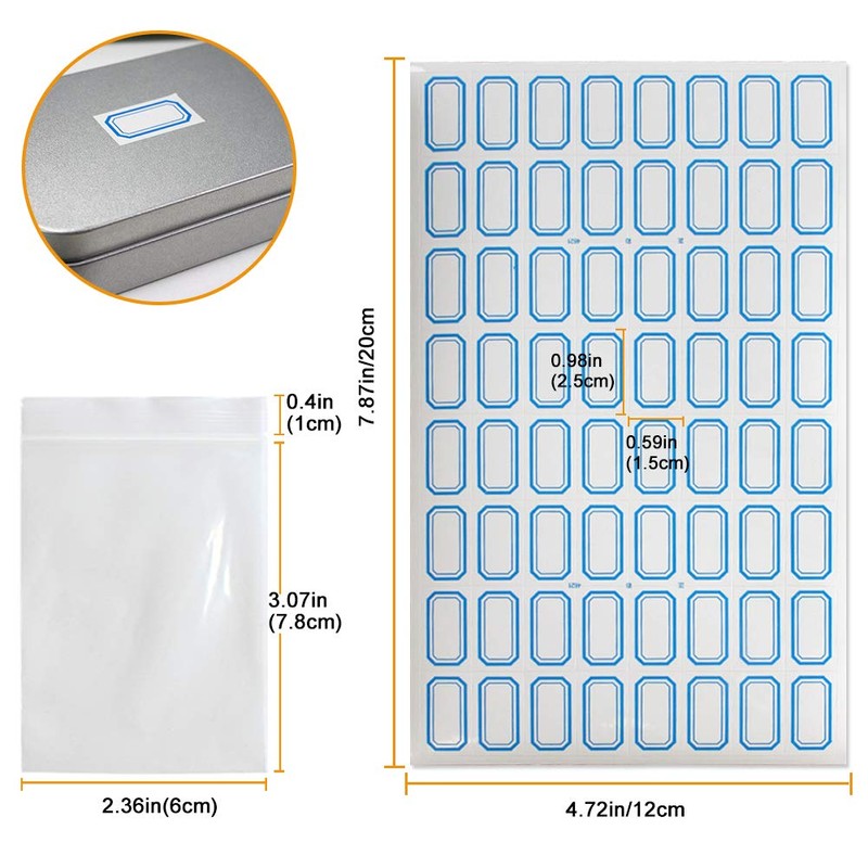 DUOFIRE Rectangular Tin Box with Lid Metal Container Small Tin
