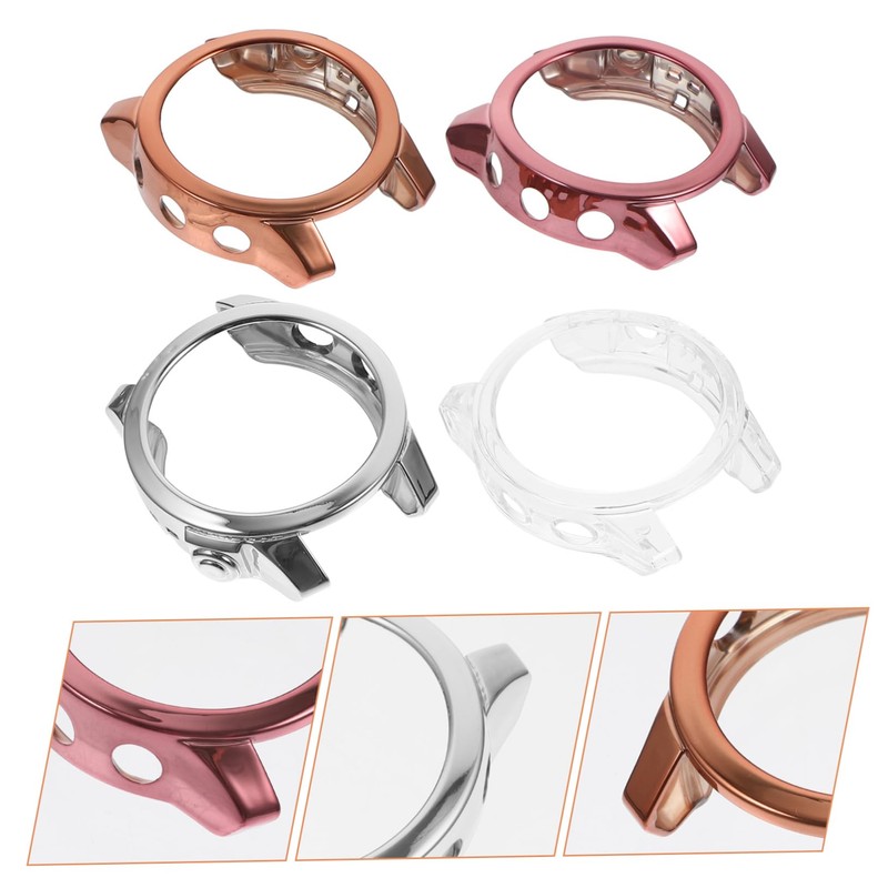 jojofuny 4pcs TPU Watch Protective Covers for Smartwatch Screen Protectors