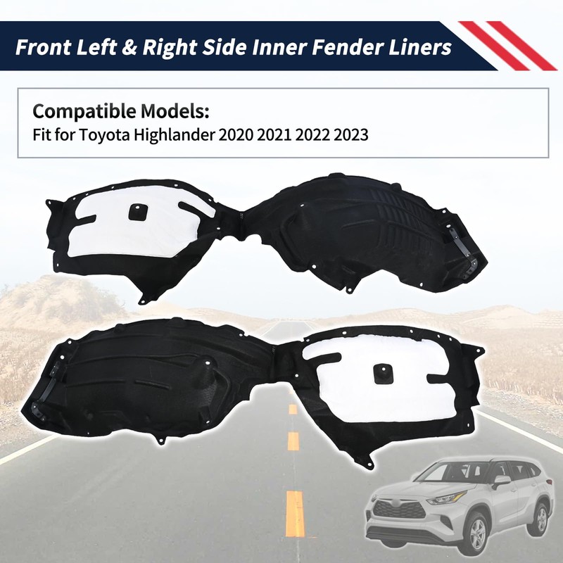1 Pair Front Left & Right Side Inner Fender Liners