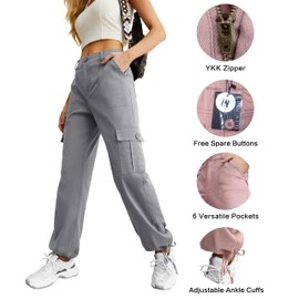 High Waist Baggy Cargo Jeans for Women 6 Pocket Relaxed Fit Straight Wide Leg Y2K Fashion Jeans Blue Grey