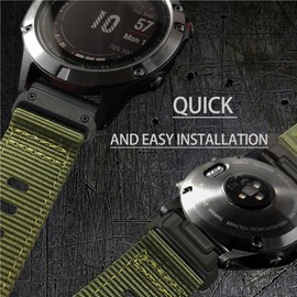 EKINGEEK Adjustable 22mm Nylon Bands for Garmin Fenix 7/6/5 & Forerunner 955/965 - Quick Fit 22mm Wrist Band for EPIX 2 & Instinct2 - Nylon Watch Band for GARMIN