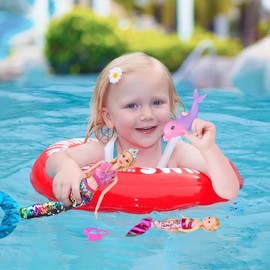 BYCICI Princess Doll with Dolphin Play Gift Set | Mermaid Toys with Accessories and Doll Clothes for Girls (Pink)