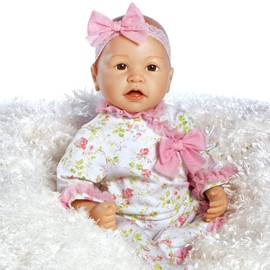 Paradise Galleries® Realistic Reborn Baby Girl Doll in Floral Onesie, Original Paradise Galaries' Doll Collections, 21" Adorable Real Life Girl Doll in FlexTouch Silicone Like Vinyl - Baby Layla