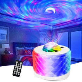 MRSCOZ Galaxy Projector，3 in 1 RGB Music Aurora Projector Night Light with Bluetooth Speaker and White Noise, Timer, Moon Projection for Kids Adults Bedroom/Game Room/Party/Home Decor (White)