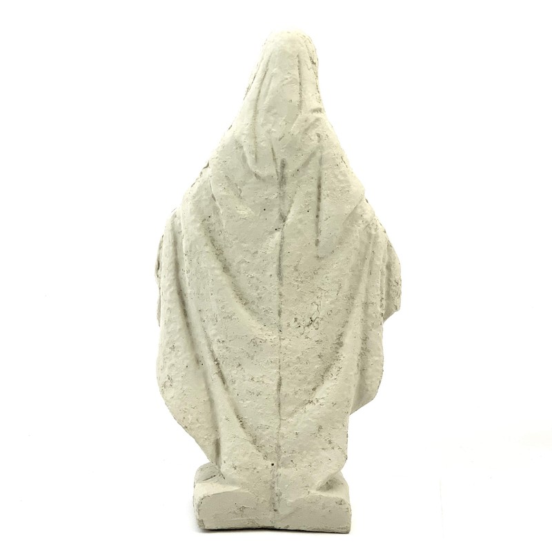 Traditional Virgin Mary Statue: Solid Durable Stone Statue with Distressed
