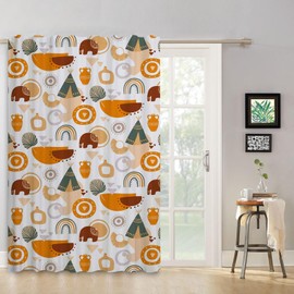 ggaimwf Boho Nursery Curtains Animal Elephant Rainbow Modern Hippie Pencil Pleat Patterned Curtains Room Divider Baby Curtains for Nursery Schools Bedroom Playroom Door Curtains 1 Panel 135x229cm