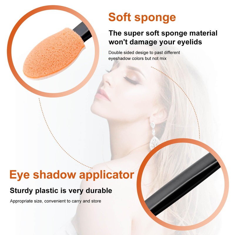 300PCS Disposable Eyeshadow Applicators, Dual Sides Eyeshadow Brushes Applicator, Eye