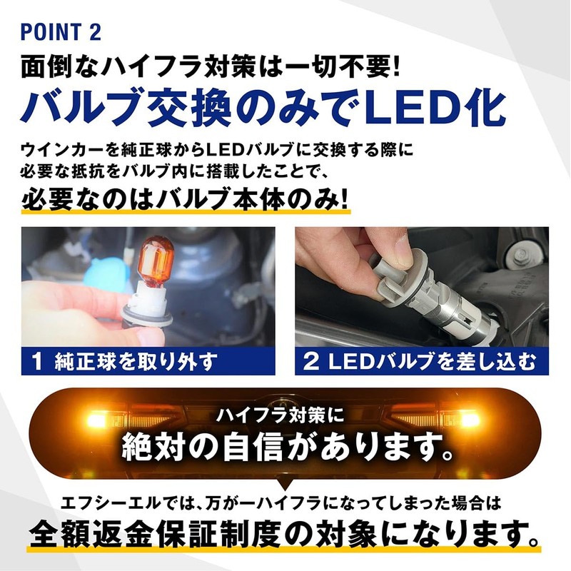 fcl. T20 Pinch Part Difference LED Turn Signal, Built-in Resistor,