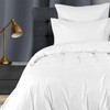 SSW HOMES Satin Stripe Single Duvet Cover Set White Premium