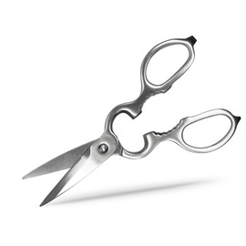 Créer Kitchen Scissors, Disassemble and Washable, Dishwasher Safe, All Stainless Steel, Multi-Usable, Bottle Opener, Lid Opener, Can Opener