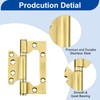 sourcing map 2Pcs 4x3 Inch Door Hinges Non-Mortise No Noise