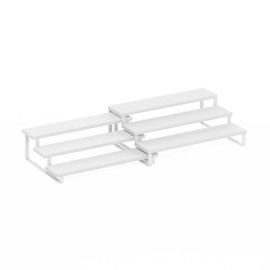 Furinno Ravel 3-Tier Multipurpose Expandable, Nestable Kitchen Counter Spice Rack Organizer, Set of 2, White/White