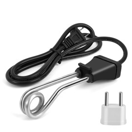 110V-240V Dual Voltage Portable Cup Immersion Heater, Travel Essential for Boiling Water, Perfect for Making Coffee/Hot Drinks, Compact Design with Wide Voltage Compatibility