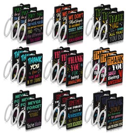 27pcs Thank You Keychains Appreciation Gifts Keychain Graduation Christmas Gift Key Chains Acrylic Inspirational Motivational Keychain for Employee Appreciation Coworker Teacher Nurse Team Gifts,
