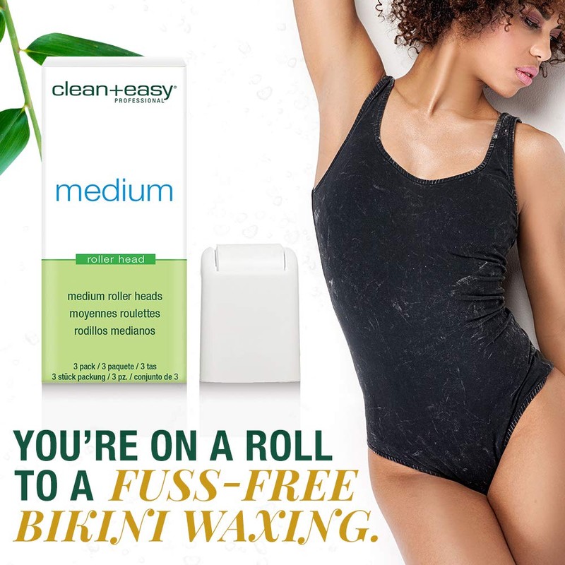 Clean + Easy Medium Roller head, Bikini Roll-on Waxing System,