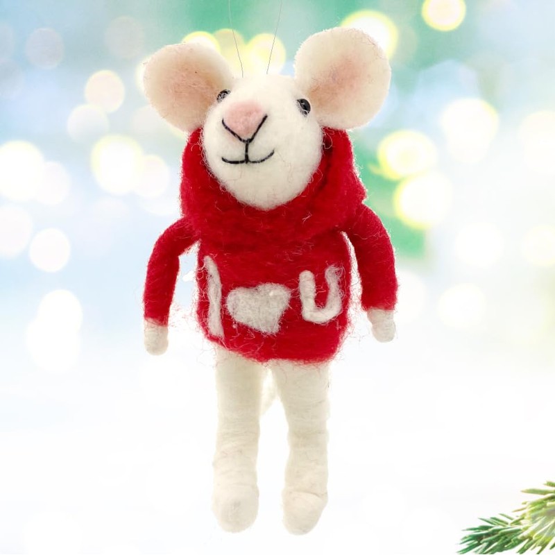 The JOY Tree - Adorno de mouse blanco con texto